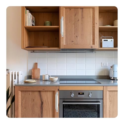 2PCS 8.8” Stainless Steel Barn Door Pulls, Brushed Silver Sliding Door Handles for Cupboard Cabinet Wardrobe Drawer Shed - size: 8.8inch