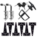 Shed Door Hardware Kit - Complete Gate Set with Hinges, Latch, Lock & Handle for Your Shed Door - size: 5.5 inch-BIG-T