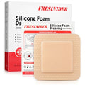 FRESINIDER Silicone Foam Dressing with Adhesive Border – Wound Dressing Bandage – Silicone Foam Pad – Pack of 5 – 4 x 4 Inches Large Waterproof Bandages – Self Adhesive Wound Care and Dressings - size: 4" x 4", 5pack