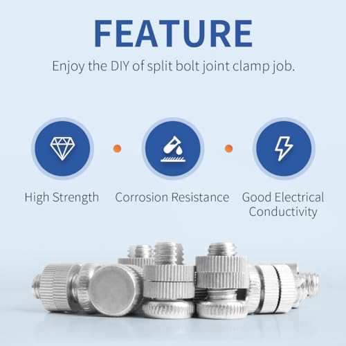 Electric Fence Wire Connectors, 60PCS Split Bolts Electrical Fence Connector Aluminium Alloy for Electric Fence Wire, High Tensile Wire, Poly wire, Jumper & Underground Cable - size: 60PCS