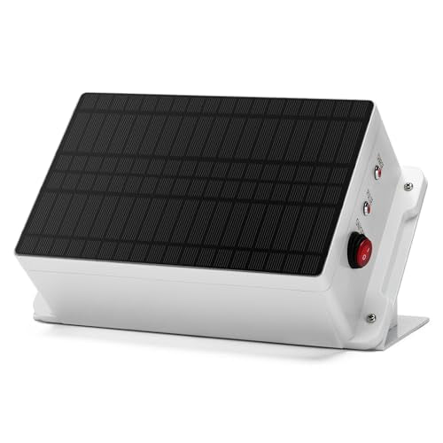 Solar Fence Charger - Briidea Solar Electric Fence Energizer for Up to 5.6 Miles, 0.2 Joule Output, IP66 Waterproof for Livestock, Gardens, Poultry & Predator Control, Easy to Install - color: 0.2 Joule
