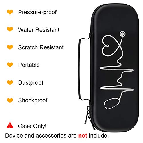 BOVKE Stethoscope Case for 3M Littmann Classic III, Lightweight II S.E, MDF Acoustica Deluxe Stethoscopes - Extra Room for Medical Bandage Scissors EMT Trauma Shear and LED Penlights, Black - color: Black