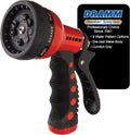 Dramm Revolver Heavy Duty Metal Garden Hose Nozzle – 9 Spray Patterns, High Pressure Jet, Thumb-Control Flow, Ergonomic Grip – Red (Pack of 6) - color: Red, size: No Size (Pack of 6), style: 9-Pattern Revolver