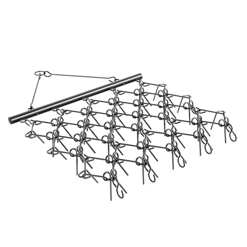 VEVOR Drag Harrow,5 ft x 4.5 ft Durable Chain Harrow with 60 Sharp Teeth,Suitable for ATV UTV Tractor, Ideal for Soil Preparation, Seeding, Smoothing Landscapes, and Yard Gravel Driveway Maintenance - size: 5 x 4.5 ft