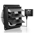 10 Inch Shutter Exhaust Fan with Temperature Humidity Controller | Automatic Shutter, 576 CFM Wall Mounted Attic Fan, Ventilation and Cooling for Greenhouse, Garage, Studios, Workshops