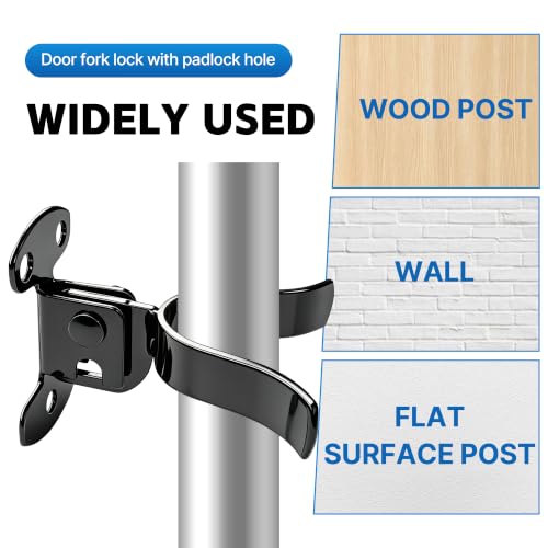 1-3/8" Flat Back Wall Mount Chain Link Gate Latch, Gate Latches for Metal Gates, Suitable for Wooden Door Frames or Walls, Black - color: 1 Pcs Black