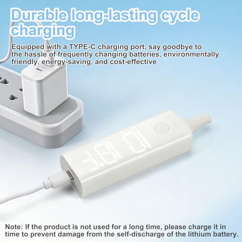 Pet Ear Thermometer, Non-Contact Infrared Temperature Measuring Device with Charging Base, Large Bright LED Screen Accurate Fast Reading Digital Thermometer for Dogs Cats Pets (White)