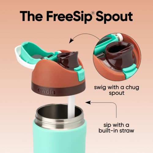 Owala FreeSip Kids Stainless Steel Water Bottle 16 oz Mint Chocolate - color: Mint Chocolate Chip, size: 16 Ounces