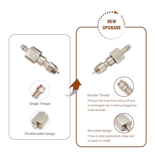8pcs Stainless Steel Rabbit Watering Nipples Metal with Cage Clips Rabbit Water Nipples Dispenser Hamster Waterer Automatic Watering System - color: silver