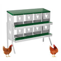Chicken Nesting Box, 8-Hole Nesting Boxes with Bracket Legs, Removable Tray, Ventilation Holes, Easy Egg Collection & Cleaning, Laying Boxes for Hens,Green - color: Green, size: 42.7"L x 16.9"W x 26.6"H