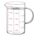 Luvan 18OZ/500ML Glass Measuring Cup, 2 Cup Glass Measuring Cups With 3 Scales (Ml/Oz/Cup), High Borosilicate Measuring Cup With Handle and V-Shaped Spout, Dishwasher/Freezer/Microwave Safe - color: 18Oz/2Cups/0.5L