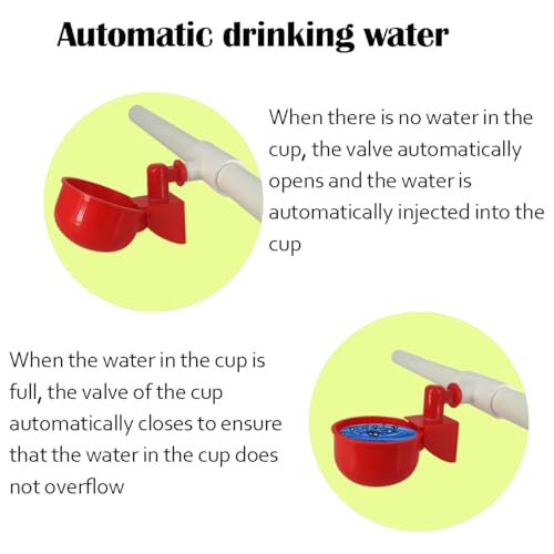 Automatic Chicken Water Cups,Chicken Water Feeder,Complete Set Pipeline Automatic Chicken Waterer System for Chick Duck Quail