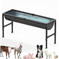 Livestock Water Trough 12 Gallon | Animal Waterer with Adjustable Stand, Easy to Assemble and Carry, Feeding Goat, Sheep, Horse, Dog in Farm - size: 1 PC