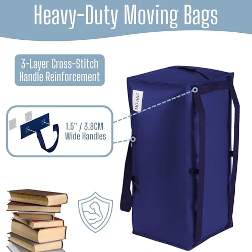 VENO 10 Pack Heavy Duty Moving Bags with Backpack Straps, Zippers & Handles, Extra Large Packing Bags for College Dorm Essentials, Moving Supplies Alternative to Cardboard Moving Boxes - color: Blue, size: 10 Pack