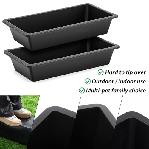 4 Pcs 4.5 Gallon/18 Quart Livestock Water Trough Polypropylene | 22.8" Long Large Capacity Livestock Feeding Trough for Calves Pig Sheep Horses Alpacas and Goats Farm Animal Feeding - color: Black, size: 4.5 Gallon/18 Quart