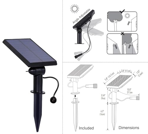 Brightech Replacement Solar Panel Ambience Pro - 2- Pin Half Moon Connector - Compatible ONLY with Brightech 1W Solar-Powered Outdoor String Lights - Commercial Grade - 1 Solar Panel - size: 1W String Lights Brightech Only