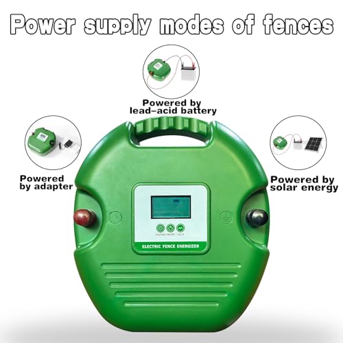 12KV High Joule Livestock Energizer, AC DC Solar Pasture | Electric Fence Charger 40km 25-100 acre, cattle horse; heavy-duty rugged, apiary bear protection, LCD alert, plug-and-play