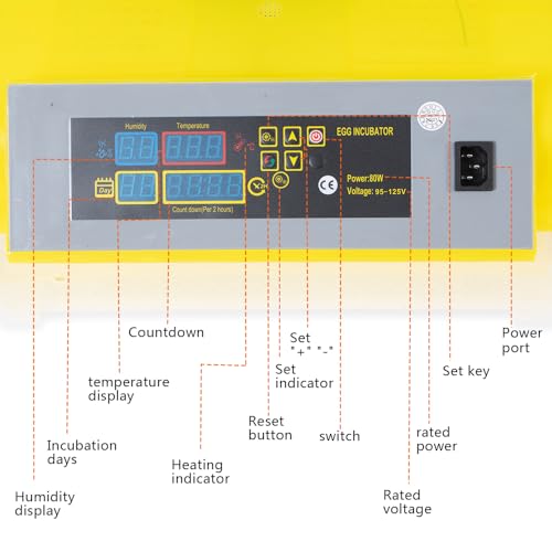 PIT66 (48 Eggs) Fully Automatic Self-energizing Incubator for Chickens, Ducks, Geese and Other Poultry &Quail, Pigeons and Other Birds