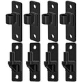 4.9" Heavy Duty Gate Hinges, Wall Mount Female Male Hinges | 4 Pairs, Electroplated 6mm Steel Design, Provides Stable Support, Smooth Opening and Closing for Wooden Fences and Farm Gates - color: Black, 4 Pack