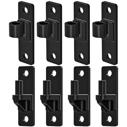 4.9" Heavy Duty Gate Hinges, Wall Mount Female Male Hinges | 4 Pairs, Electroplated 6mm Steel Design, Provides Stable Support, Smooth Opening and Closing for Wooden Fences and Farm Gates - color: Black, 4 Pack