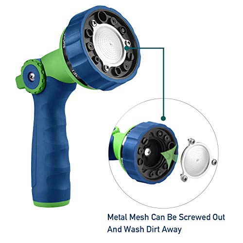 GREEN MOUNT Garden Hose Nozzle, Water Hose Spray Nozzle with Thumb Control On Off Valve for Easy Water Flow Control - color: Blue-green