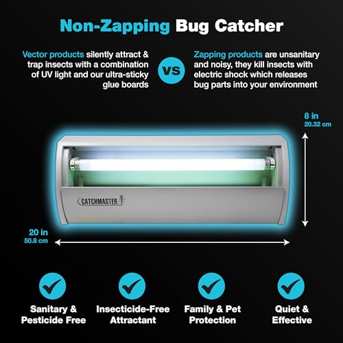 Catchmaster Pro Series Flying Insect Light Trap Replacement Board 5-PK, UV Light Fly Trap Refill, Adhesive Glue Boards, Bug Catcher, UV Lamp Mosquito Catcher, Home & Garage Pest Control - style: 911 Replacement Boards