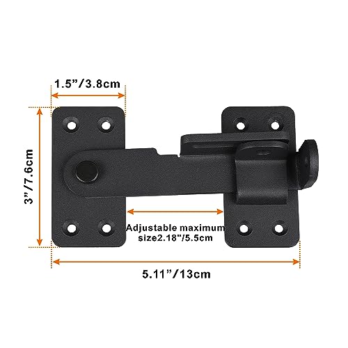 2PCS Flip Latch Lock,90 Degre Heavy Duty Gate Latch with Padlock Hole,Safety Door Bolt Latch Lock,Barn Door Lock Suitable for Wooden Fences,cabinets, bathrooms, Toilets, Windows, etc. - size: 2 Pieces