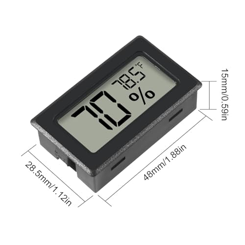 6 Pack Mini Hygrometer Indoor Humidity Meter Hygrometer Thermometers ，Humidity Meters Gauge Hygrometer Mini Digital Thermometer Hygrometer with Fahrenheit (℉) for Humidors, Greenhouse, Garden, Cellar - color: 6PCS