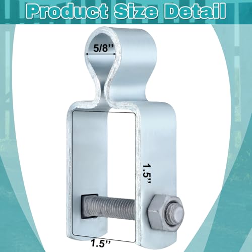 Dansydaisy 2 Pcs 1-1/2" x 1-1/2" Square Post Female Gate Hinges,Silver | 5/8'' Pintle Square Chain Link, Galvanized Fence Gate Post Steel Hinge with Bolt and Nut, Repairing and Replacing Fence Gate - color: Silver, size: 1-1/2'' X 1-1/2''