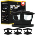 Brighticonic Solar Post Cap Lights Outdoor for 4x4, 3x3 – Auto On/Off Post Lights Solar Powered - Easy Install, IP65 Waterproof Deck & Fence Lights – Long Lasting Battery – 120 Lumen, CoolWhite - 4pck - color: BLK - WHITE-4