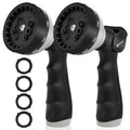 AUTOMAN Garden Hose Nozzle Sprayer - 10 Spray Patterns, 2 Pack Thumb Control Water Hose Nozzle Outdoor, Heavy Duty Spray Nozzles for Watering Garden, Cleaning Window, Washing Car, Showering Pets - color: Black
