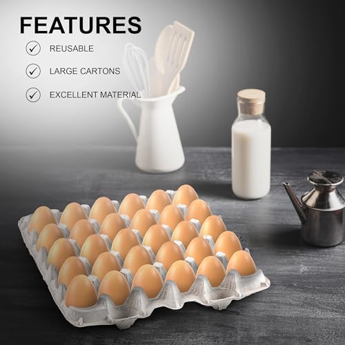 Biodegradable Pulp Fiber Egg Flats - 15 Pieces for Storing up to 30 Large or Small Eggs/Egg Crates That Make a Great Home for Roach Colony by MT Products