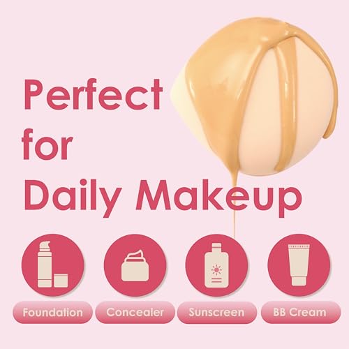 COOL-ANGLE Latex-Free Makeup Blender Sponges, 5Pcs Cherry Pink, Medium | Latex-Free, Suitable For Liquid Foundation And Powder, Wet Or Dry Dual Use, Long-lasting and Natural Makeup, Easy Makuep - color: A5:Cherry Pink*5