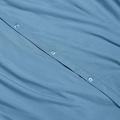 Clara Clark Duvet Cover Ultra Soft Double Brushed Microfiber - Comforter Cover with Button Closure and 2 Pillow Shams, Blue Heaven, Twin - 68"x90" - color: Blue Heaven, size: Twin