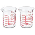 Ackers BORO3.3 Glass Measuring Cups with V-Spouts, 30 ml/1 oz, 2 Pack | Borosilicate glass with printed ml, oz, tbsp and tsp scales for cooking, baking and cocktail preparation - size: 30 ML/1 OZ(Pack of 2)