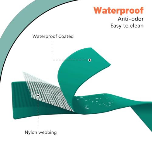 Waterproof Dog Collar, Easy to Clean Rubber Dog Collars with Quick Release Buckle Fits Small Medium or Large Dogs (Emerald Green, S < 9.5-14.1 inch) - color: Emerald Green, size: S (9.5-14.1 inch)