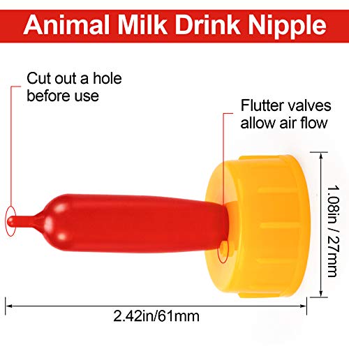 PAGOW 20PCS Nipple for Goats, Small Animal Milk Drink Nipples, Soft Rubber Pacifier for Nursing Lambs and Goat Kids - size: 20 Count (Pack of 1)