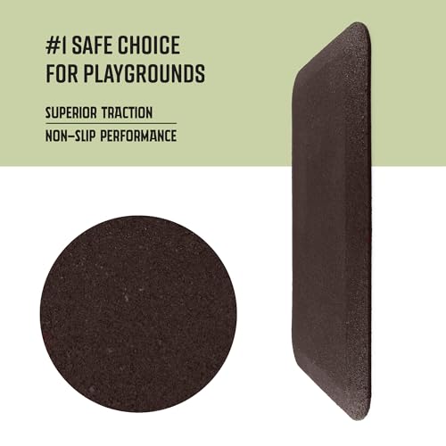 Playsafer Playground Safety Rubber Wearmat for Swingsets and Slides - 1" Thick X 24" W X 40" L (1 Pack, Brown) - color: Brown, size: 1 Pack (40" L x 24" W x 1" Thick)