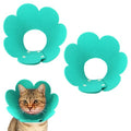 Felt Cat Recovery Collar, Cute Flower Cat Recovery Collar Adjustable Recovery Cones (2Pcs, M 8.7-9.8inch, Sky Blue) for Small Dogs Kittens Cats - color: Blue, size: M（2.5-4.5 KG/5.5-9.9 lb）