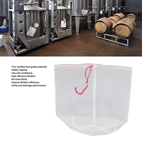 5 Gallons Brew Bag,160 Micro Reusable Straining Bag,Fine Mesh Bag Strainer Bag Wine Making Supplies,Multi Purpose Food Grade Filter Bag for Fruit Cider,Nut Milk,Cold Brew, Home Brewing