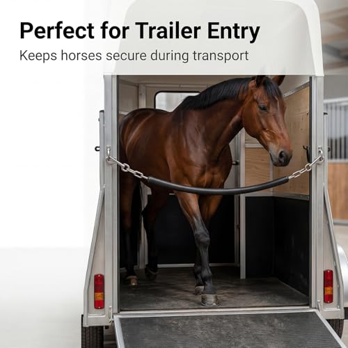 Lontcs Rubber Covered Horse Stall Chain | Stall Guard Gate Chain with 2 Double-Ended Snaps, Barn Door Fence Hardware,Horse Accessories for Real Horses 45.5 Inch Long