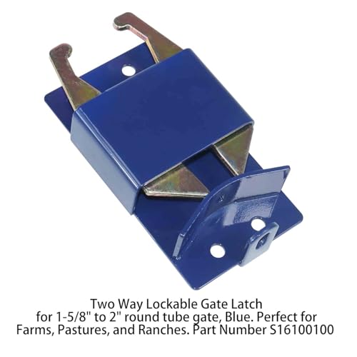 Two Way Lockable Gate Latch, Blue. Perfect for Farms, Pastures, and Ranches. Part Number S16100100 (1PK)