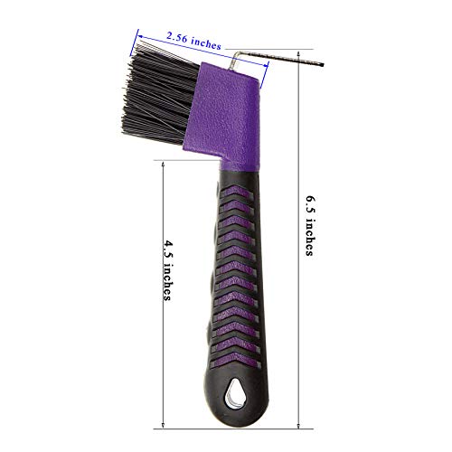BOTH WINNERS Horse Hoof Pick Brush with Soft Touch Handle (Purple) - color: Purple