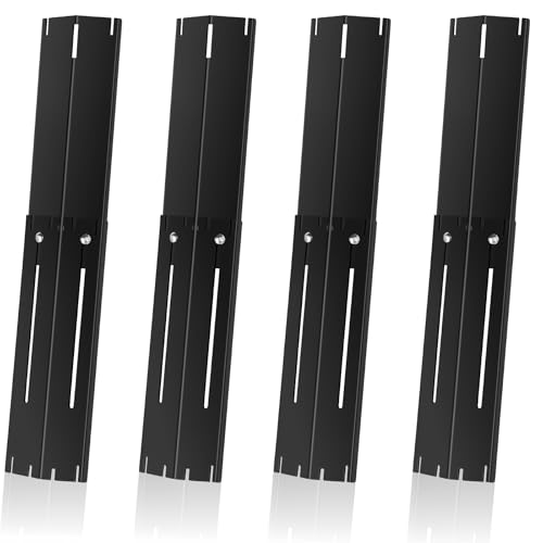 Universal Porcelain Steel Adjustable Grill Heat Plates Heat Tents Heat Shields Grill Burner Cover,Compatible with Charbroil, Nexgrill, Brinkmann, Dyna Glo etc.,Extends from 11.75" up to 21" L, 4 Pack - size: Porcelain Enameled 4-Pack