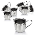 Fit Meal Prep [6 Pack] 5 oz Creamer Pitcher - Stainless Steel Bell Creamers, Mini Cup Container for Serving Milk, Coffee Cream, Salad Dressing, Maple Syrup, Espresso Machine for Restaurant, Cafes - size: 5 oz