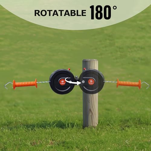 Electric Fence Gate Handle, Built in Diameter 6mm Electric Rope, Length 10M | Retractable, Enter and Exit Without Power Interruption, Uv Resistant, Highly Insulated, Easy To Install, 180° Installation