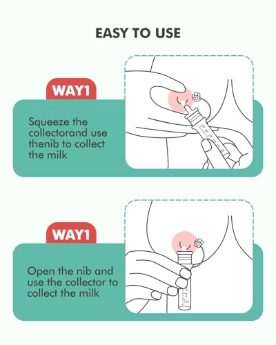 dearlomum 6ml/6pcs Large Capacity Colostrum Collector | Reusable Breast Milk Collector Kit with Storage Case & Cotton Wipe, Portable BPA Free - size: 6 Count