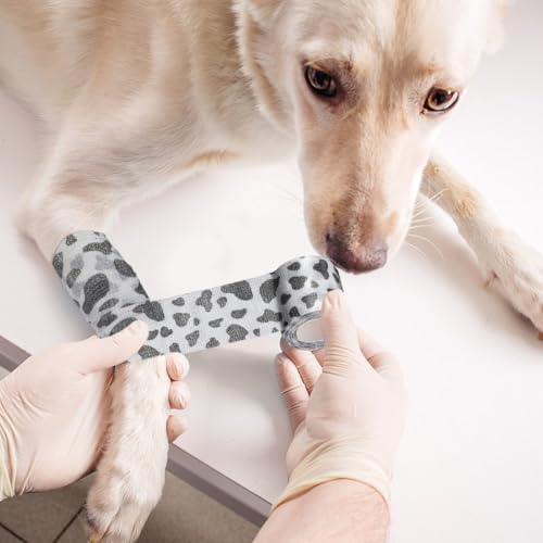 POPETPOP 6 Rolls Self Adhesive Bandage Wrap for Dogs Cats Rabbits Breathable Vet Wrap Dirt-Resistant Elastic Cloth for Paw Protection Wound Care Outdoor Activity 1.96In Rolls
