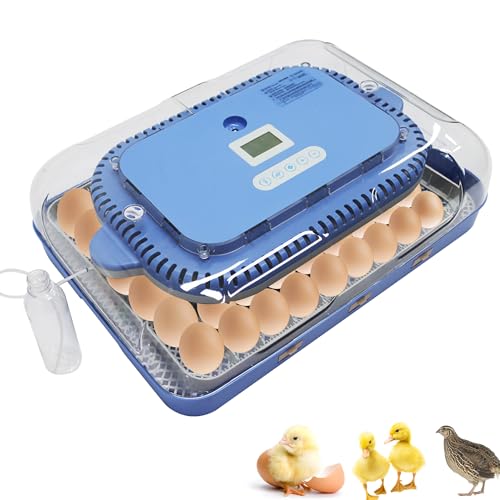 Automatic 70 Egg Incubator for Chicken Duck Bird Eggs | Automatic Egg Turning, Humidification/Temperature Control, Multifunctional