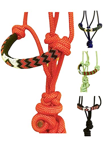 Majestic Ally Padded Beaded Nose Braided Rope Halter with 10' Matching Lead (Red) - color: Red